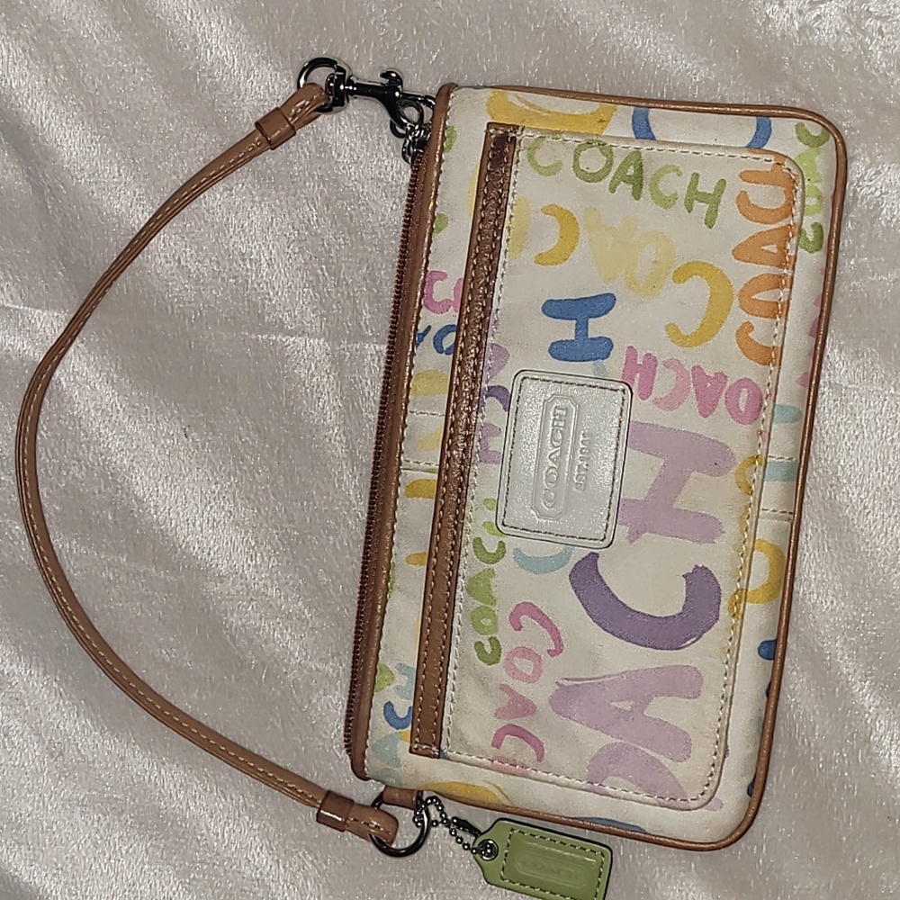 Coach Satin Crayon Graffiti Wristlet